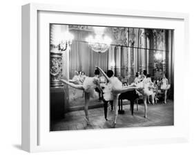 Ballerinas at the Paris Opera Doing Their Barre in Rehearsal Room-Alfred Eisenstaedt-Framed Photographic Print