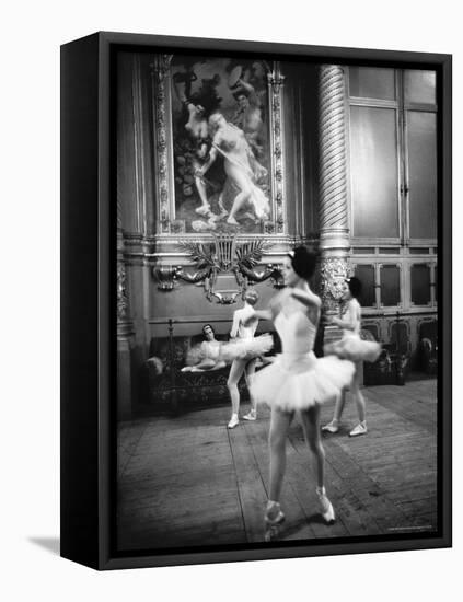 Ballerinas at the Paris Opera in Rehearsal in the House-Alfred Eisenstaedt-Framed Stretched Canvas