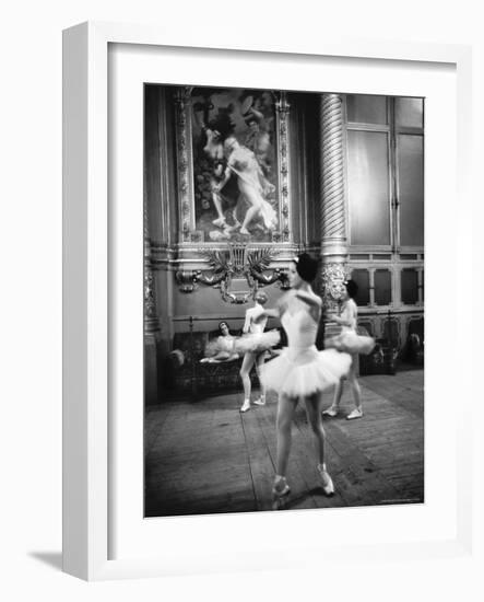 Ballerinas at the Paris Opera in Rehearsal in the House-Alfred Eisenstaedt-Framed Photographic Print