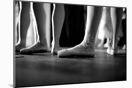 Ballerinas In Ballet Shoes-null-Mounted Art Print