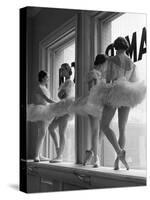 Ballerinas on Window Sill in Rehearsal Room at George Balanchine's School of American Ballet-Alfred Eisenstaedt-Stretched Canvas