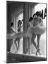 Ballerinas on Window Sill in Rehearsal Room at George Balanchine's School of American Ballet-Alfred Eisenstaedt-Mounted Premium Photographic Print