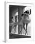 Ballerinas on Window Sill in Rehearsal Room at George Balanchine's School of American Ballet-Alfred Eisenstaedt-Framed Premium Photographic Print