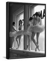 Ballerinas on Window Sill in Rehearsal Room at George Balanchine's School of American Ballet-Alfred Eisenstaedt-Framed Photographic Print