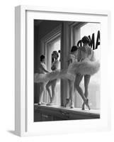 Ballerinas on Window Sill in Rehearsal Room at George Balanchine's School of American Ballet-Alfred Eisenstaedt-Framed Photographic Print