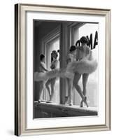 Ballerinas on Window Sill in Rehearsal Room at George Balanchine's School of American Ballet-Alfred Eisenstaedt-Framed Photographic Print