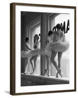 Ballerinas on Window Sill in Rehearsal Room at George Balanchine's School of American Ballet-Alfred Eisenstaedt-Framed Photographic Print