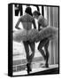 Ballerinas on Window Sill in Rehearsal Room at George Balanchine's School of American Ballet-Alfred Eisenstaedt-Framed Stretched Canvas