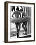 Ballerinas on Window Sill in Rehearsal Room at George Balanchine's School of American Ballet-Alfred Eisenstaedt-Framed Premium Photographic Print