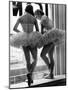 Ballerinas on Window Sill in Rehearsal Room at George Balanchine's School of American Ballet-Alfred Eisenstaedt-Mounted Premium Photographic Print