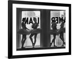 Ballerinas Standing on Window Sill in Rehearsal Room, George Balanchine's School of American Ballet-Alfred Eisenstaedt-Framed Photographic Print