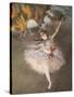 Ballet (also known as “L'Etoile”) (detail). 1876-1877. Pastel on monotype.-Edgar Degas-Stretched Canvas