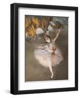 Ballet (also known as “L'Etoile”) (detail). 1876-1877. Pastel on monotype.-Edgar Degas-Framed Premium Giclee Print