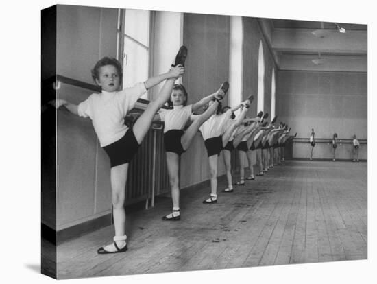 Ballet Class for Youngsters Who Aspire to Roles in the Corps De Ballet of the Vienna Opera House-Ralph Crane-Stretched Canvas