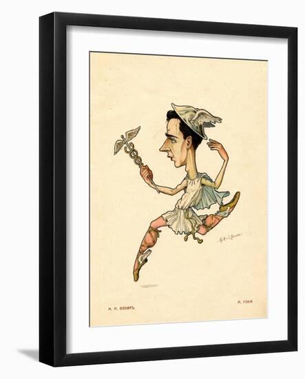 Ballet Dancer and Choreograf Michel Fokine (From: Russian Ballet in Caricature), 1902-1905-Nikolai Gustavovich Legat-Framed Giclee Print