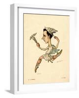 Ballet Dancer and Choreograf Michel Fokine (From: Russian Ballet in Caricature), 1902-1905-Nikolai Gustavovich Legat-Framed Giclee Print