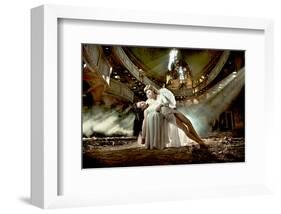 Ballet Dancer & Angel in Ruine-null-Framed Art Print