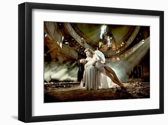 Ballet Dancer & Angel in Ruine-null-Framed Art Print