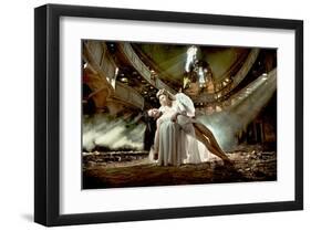 Ballet Dancer & Angel in Ruine-null-Framed Art Print