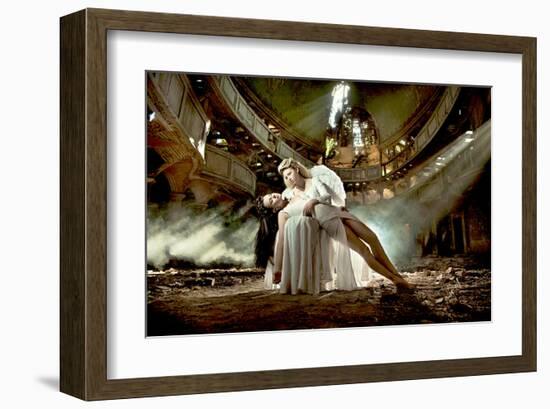 Ballet Dancer & Angel in Ruine-null-Framed Art Print