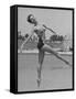 Ballet Dancer Cyd Charisse Who Aspires to be a Movie Star at Santa Monica Beach-Peter Stackpole-Framed Stretched Canvas