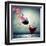 Ballet Dancer In Flying Satin Dress With Umbrella-Sergey Nivens-Framed Art Print