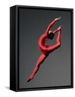 Ballet Dancer in Red Leotard-Erik Isakson-Framed Stretched Canvas