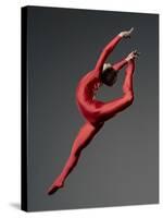 Ballet Dancer in Red Leotard-Erik Isakson-Stretched Canvas