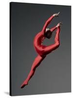 Ballet Dancer in Red Leotard-Erik Isakson-Stretched Canvas