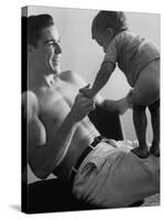 Ballet Dancer Jacques D'Amboise with His Son Christopher-John Dominis-Stretched Canvas