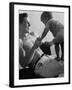 Ballet Dancer Jacques D'Amboise with His Son Christopher-John Dominis-Framed Premium Photographic Print