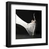 Ballet Dancer Jump White Veil-null-Framed Art Print