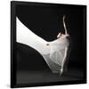 Ballet Dancer Jump White Veil-null-Framed Art Print