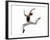 Ballet Dancer Mid-air in Jump-Tim Pannell-Framed Photographic Print