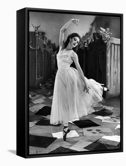 Ballet Dancer Moira Shearer's Solo Dance in Scene from British Ballet Film "Red Shoes"-Nat Farbman-Framed Stretched Canvas