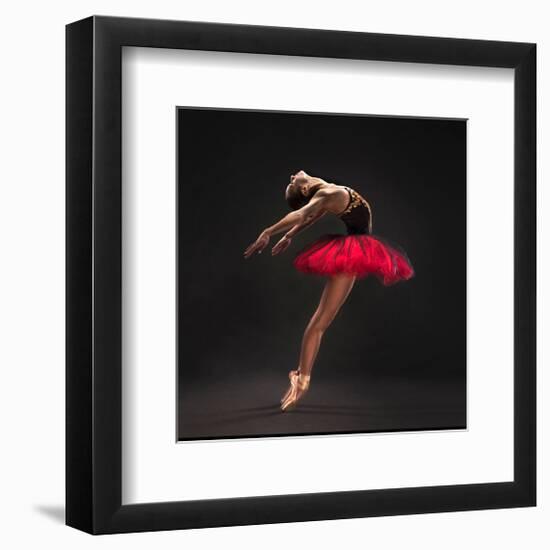 Ballet Dancer Red Tutu-null-Framed Art Print