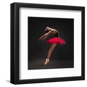 Ballet Dancer Red Tutu-null-Framed Art Print