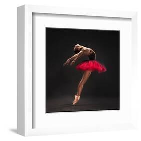 Ballet Dancer Red Tutu-null-Framed Art Print