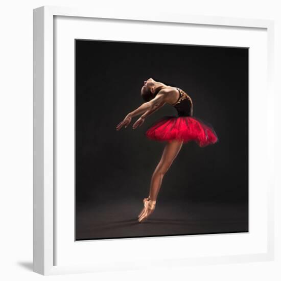 Ballet Dancer Red Tutu-null-Framed Art Print