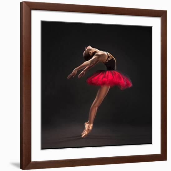 Ballet Dancer Red Tutu-null-Framed Art Print