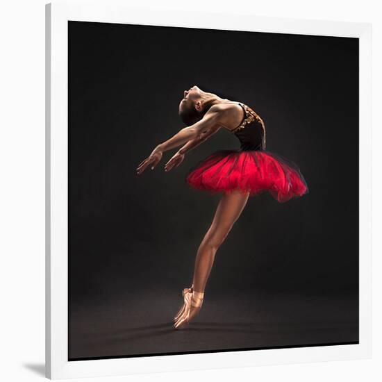 Ballet Dancer Red Tutu-null-Framed Art Print