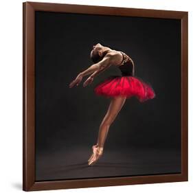 Ballet Dancer Red Tutu-null-Framed Art Print