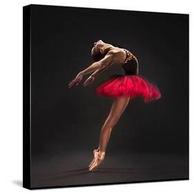 Ballet Dancer Red Tutu-null-Stretched Canvas