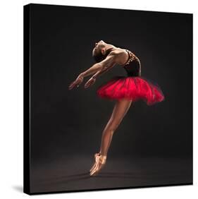 Ballet Dancer Red Tutu-null-Stretched Canvas