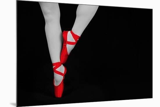 Ballet Dancer Standing on Toes-null-Mounted Art Print