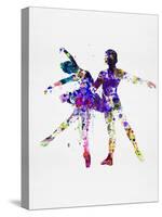 Ballet Dancers Watercolor 2-Irina March-Stretched Canvas