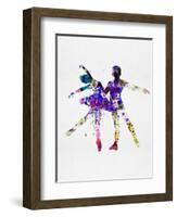 Ballet Dancers Watercolor 2-Irina March-Framed Art Print