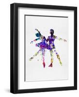 Ballet Dancers Watercolor 2-Irina March-Framed Art Print