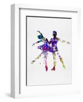 Ballet Dancers Watercolor 2-Irina March-Framed Art Print