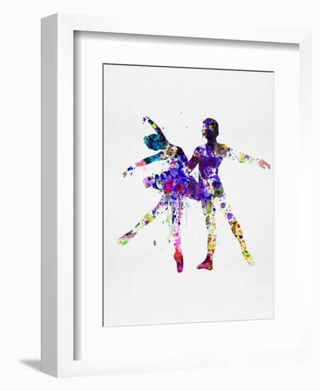 Ballet Dancers Watercolor 2-Irina March-Framed Art Print